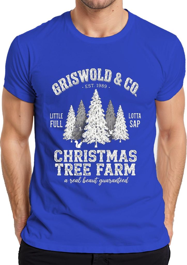 Christmas Tree Farm Griswold Est 1989 Weihnachtsbaumfarm Familie Herren T-Shirt, Blau, M