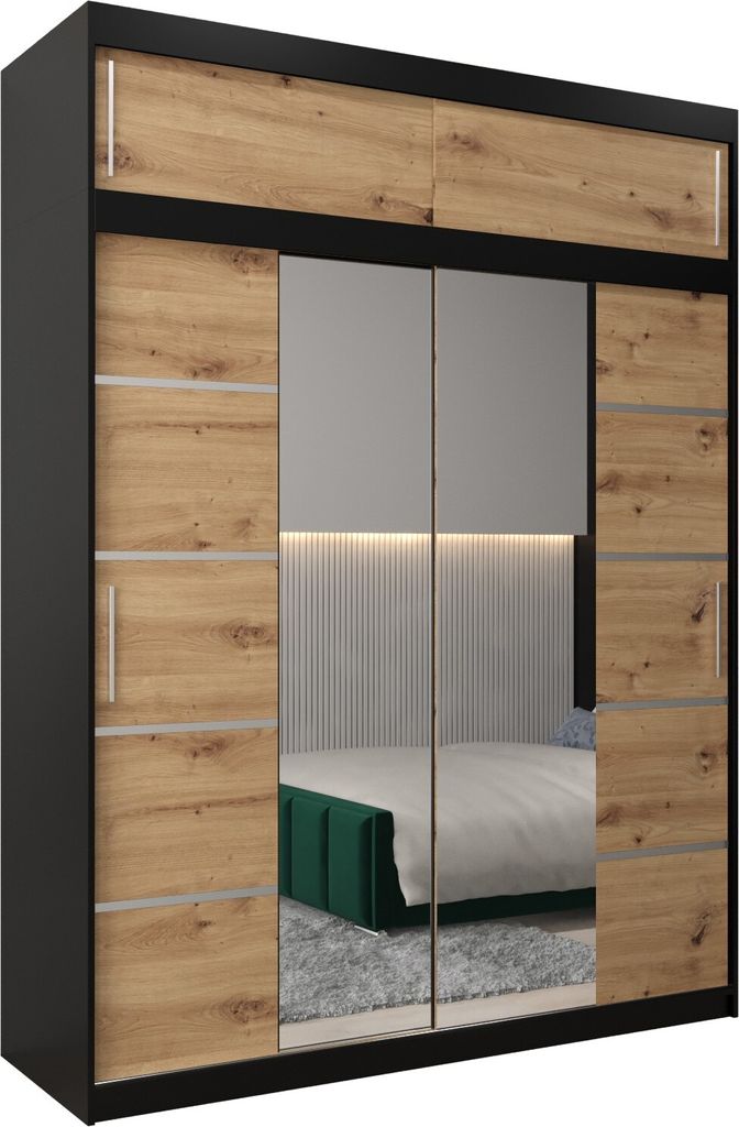 Kleiderschrank, Schiebetürenschrank Schlafzimmer, Schrank VERONA 4 180 mit Aufsatz, Höhe 240 cm