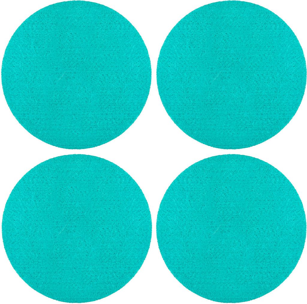 Oblique Unique 4 Filz Untersetzer Getränke Glas Untersetzer rund Ø 10cm als Tischdekoration - türkis