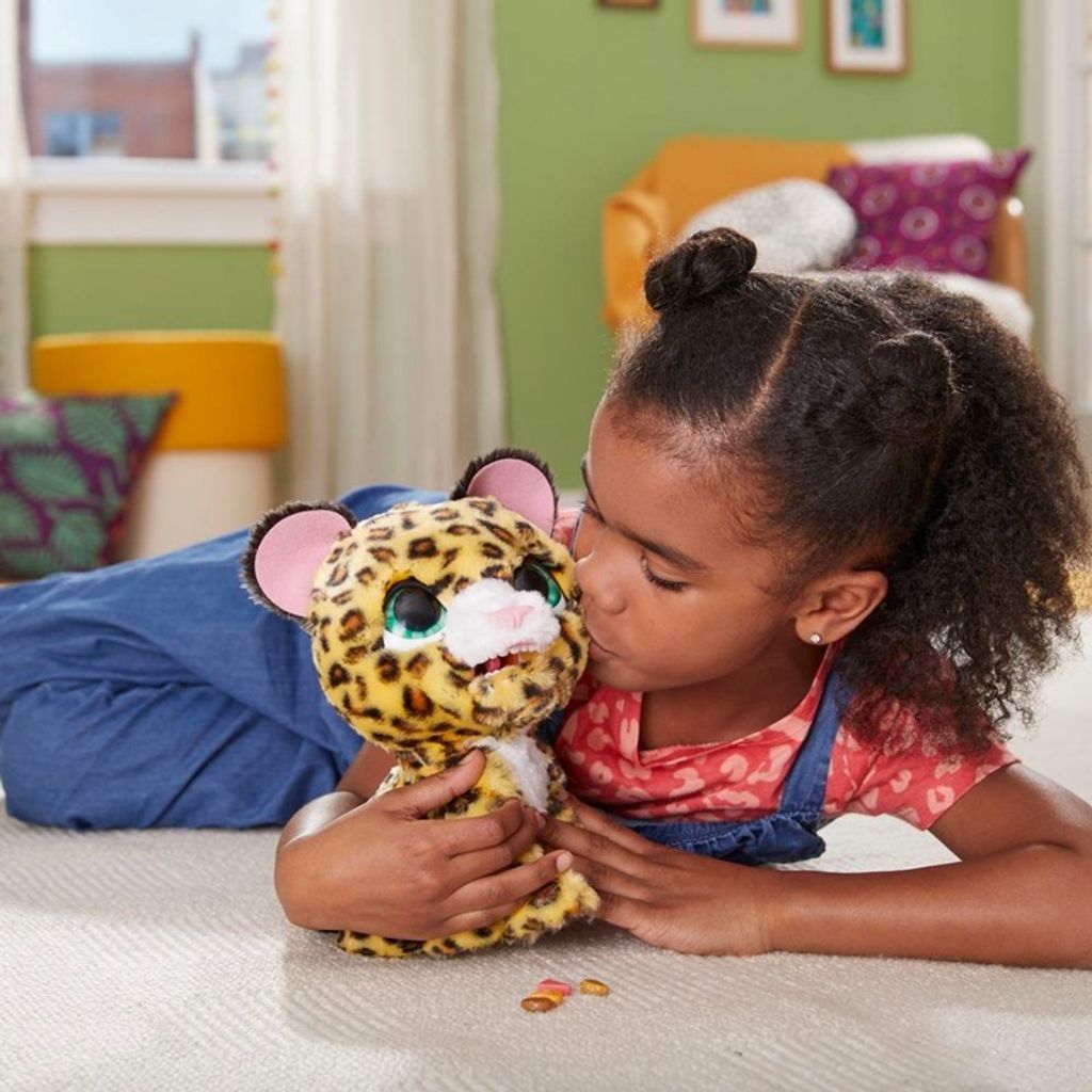 FurReal Lil' Wilds – Lolly Le Léopard – Peluche Animatronique Interactif, Plus De 40 Sons, Friandises à Nourrir – Dès 4 Ans