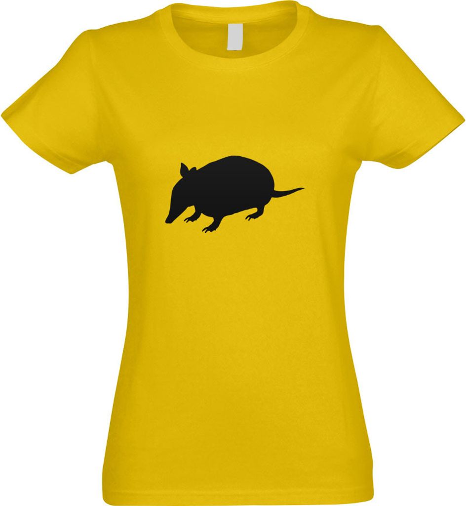 Kiwistar - T-Shirt tailliert - Damen - gelb - Gürteltiere - Dasypoda - mit Motiv Bedruckt - Funshirt Design - Sport - Freizeit - Damen - XL