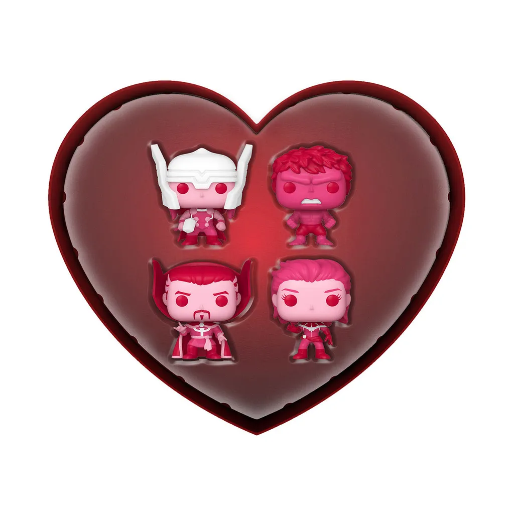 Lot de 4 Figurines Marvel Pocket POP Valentines Vinyl Funko 4 cm Set
