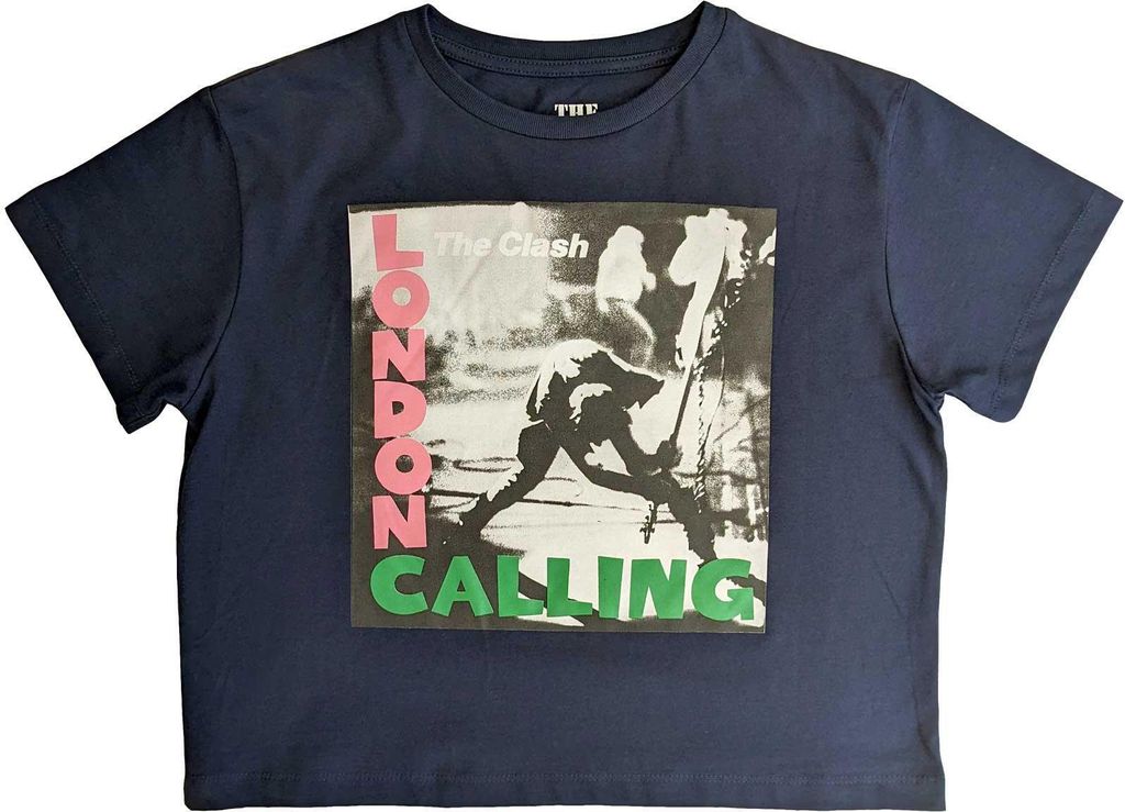 The Clash - "London Calling" Kurzes Top für Damen RO5658 (XL) (Marineblau)