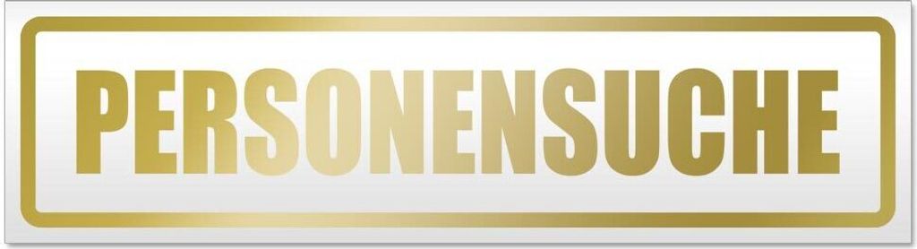 Kiwistar Personensuche Magnetschild Schild magnetisch - 20cm Gold - Magnetfolie für Auto PKW Kfz