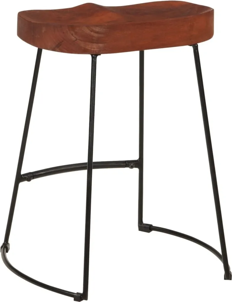 Tabouret de bar bas pour îlot de cuisine lot de 2 Gavin bois mangue