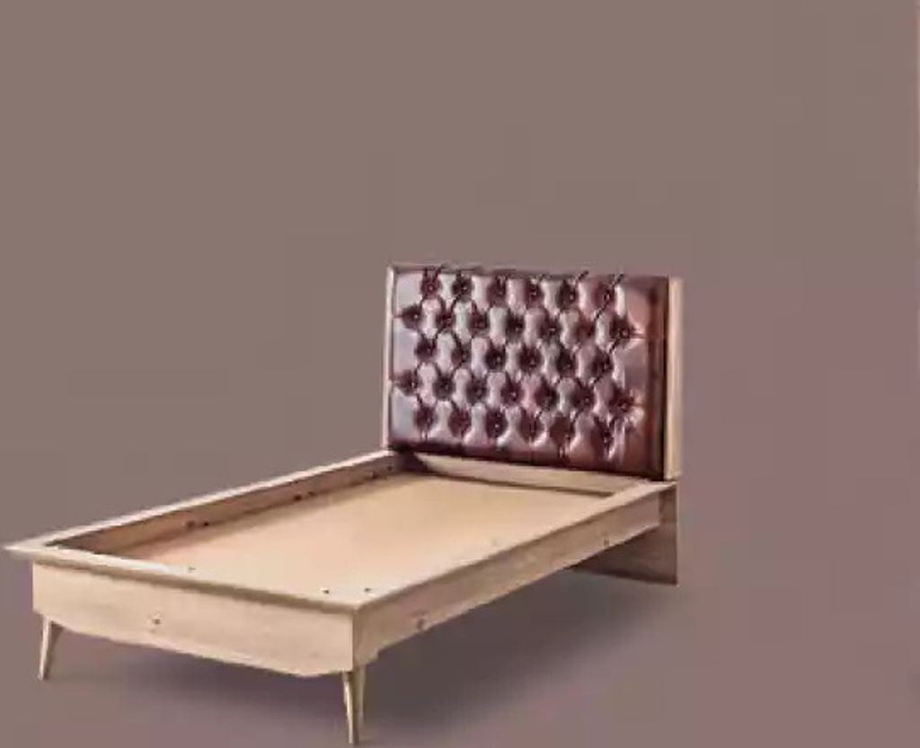 Bett Loft Holz Chesterfield 100x200cm Bettrahmen Gepolstertes Kopfteil