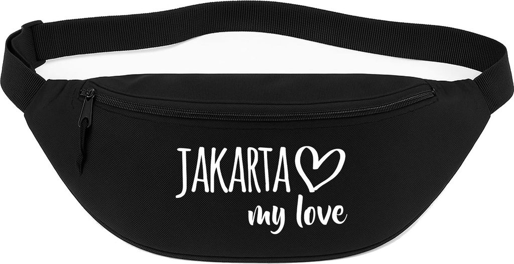 Huuraa Bauchtasche Jakarta my love Geschenk 2,5 Liter Black Crossbody Bag Jakarta Geschenkidee