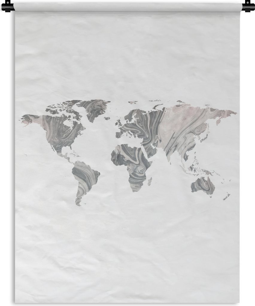 MuchoWow Wandteppich Wandbehang Weltkarte - Farbe - Marmor 150x200 cm Tapisserie Dekoration Wandtuch - Wandaufhängung - Moderner
