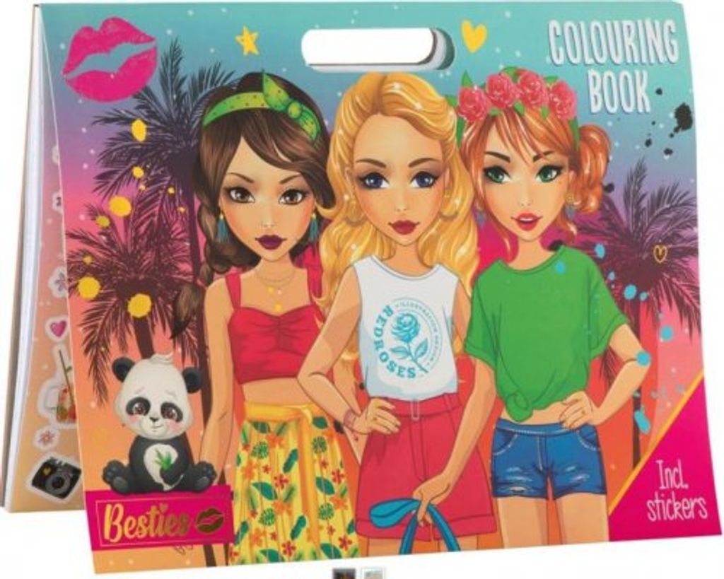 Ausmalbild Besties + Aufkleber