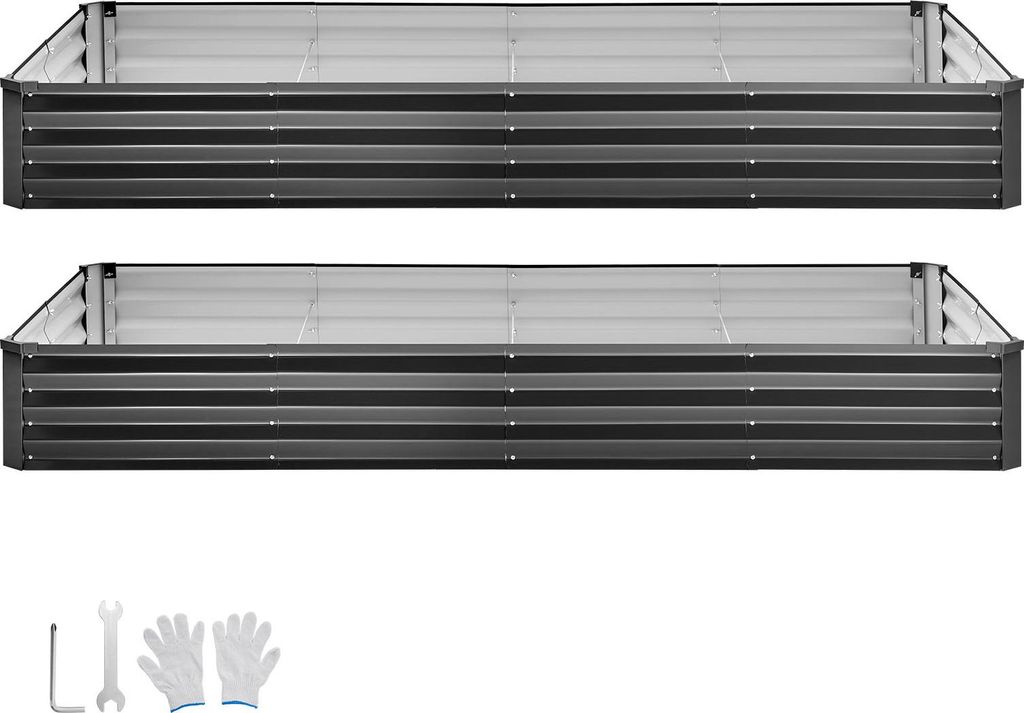 SucceBuy Zestaw 2 metalowych podwyższonych grządek 244 x Zdjęcie produktu 