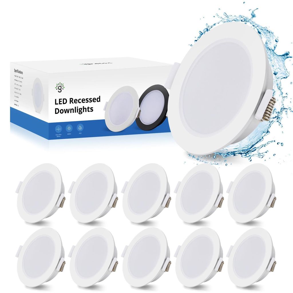 Lot de 10 spots encastrables LED Gr4tec IP65 pour salle de Image du produit 