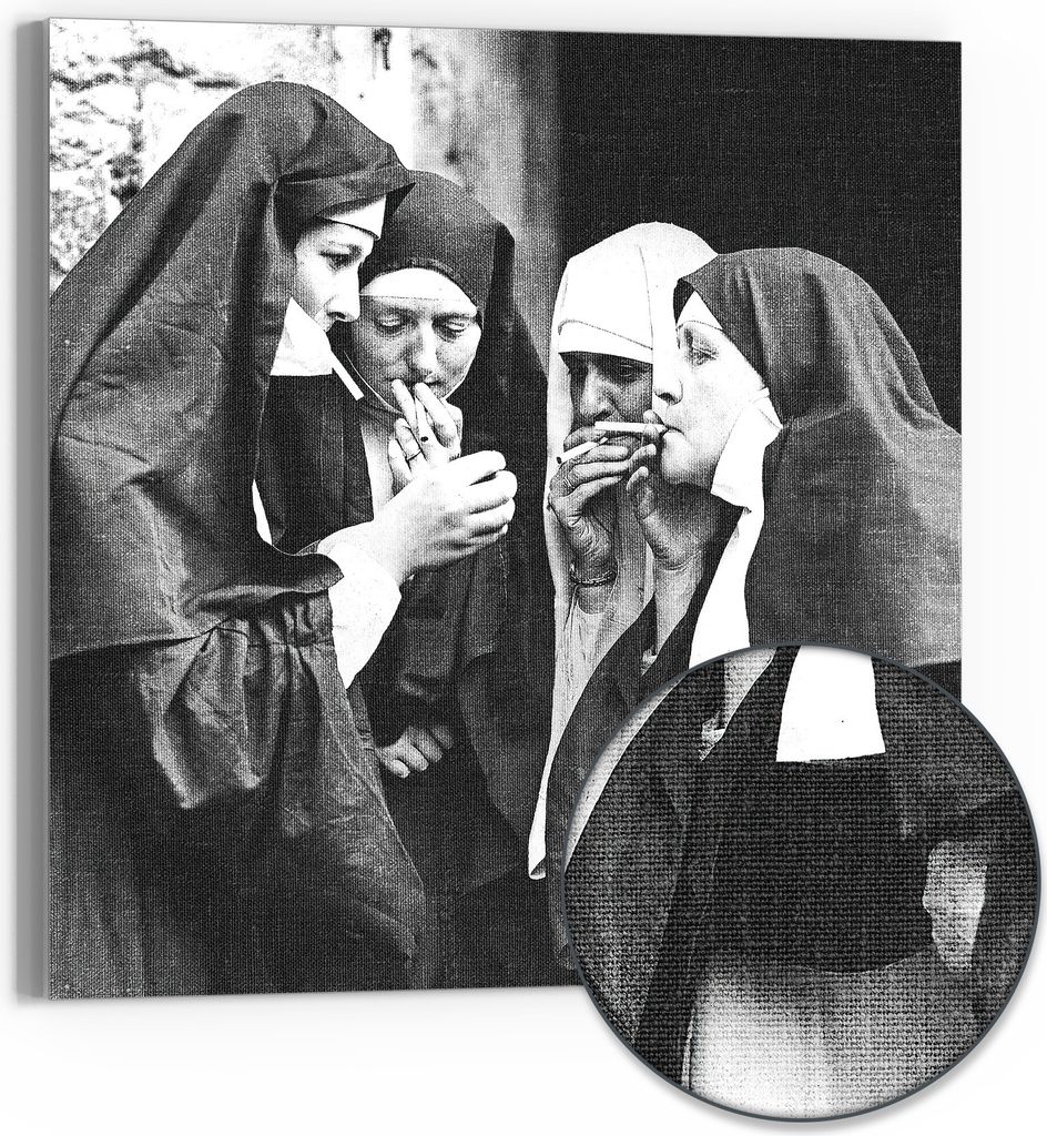 DEQORI Hybrid Leinwand Bild 30x30 cm 'Verbotene Freuden' Wandbild Glas flach modern