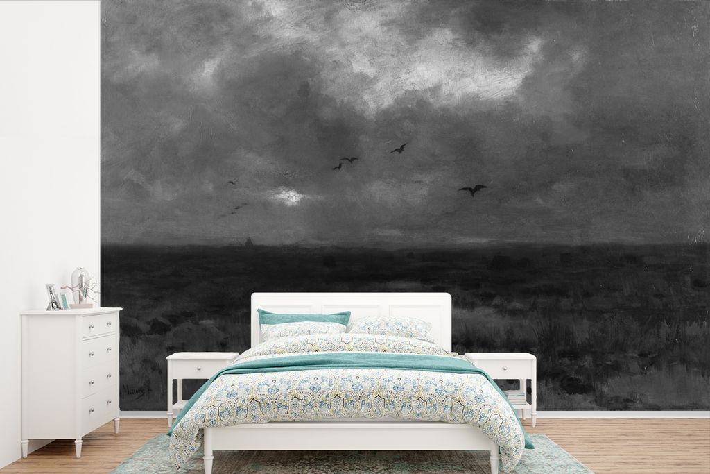 MuchoWow Fototapete für Wohnzimmer oder Schlafzimmer Wandtapete Vinyl Motivtapete Der Sumpf - Anton Mauve - 390x260 cm - Papiertapete