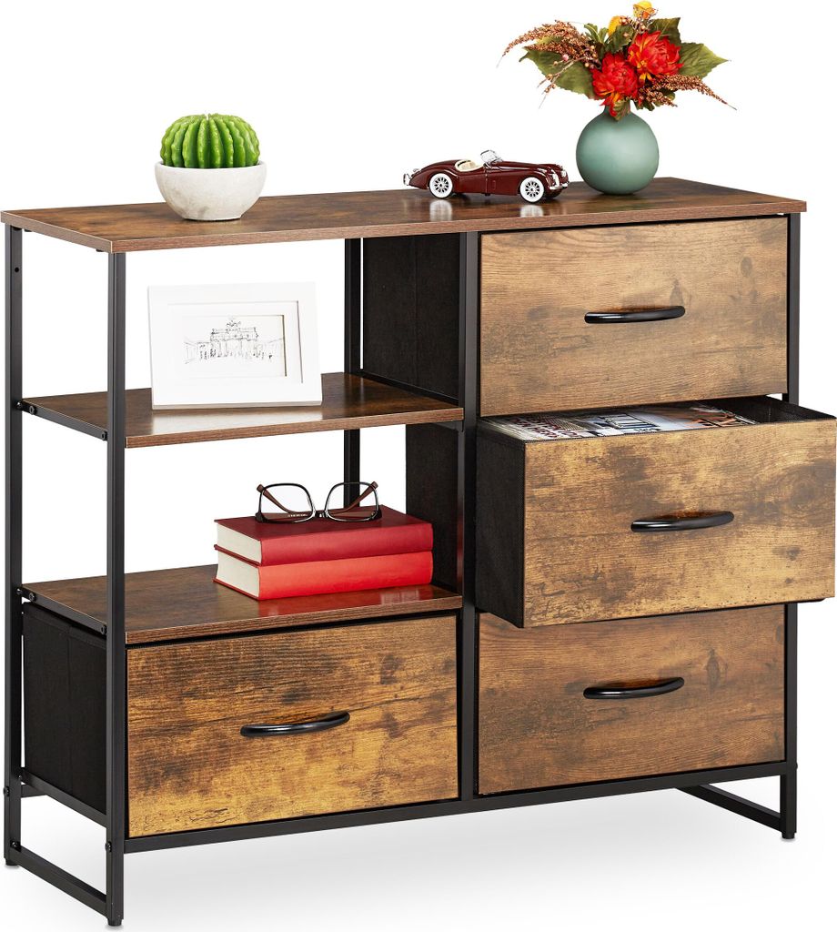 Comodà Relaxdays Industrial, L x P x A: 71,5 x 84 x 32,5 Immagine del prodotto 