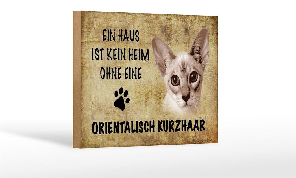 Holzschild Spruch 18x12cm orientalisch Kurzhaar ohne kein Heim