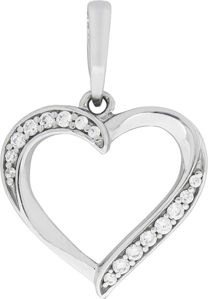 V Anhänger 925/- Sterling Silber 2,2cm weiß Zirkonia 371240599R