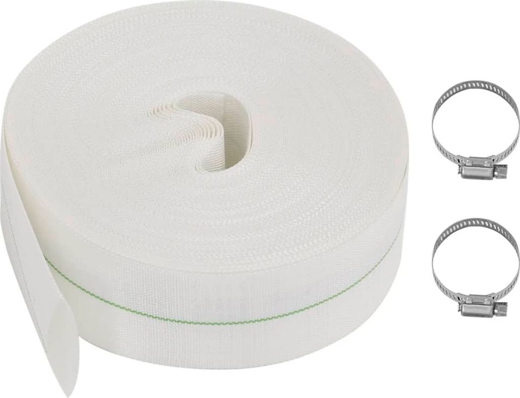 Flachschlauch 100 m 2" Weiß PVC-Auskleidung 8 bar Arbeitsdruck
