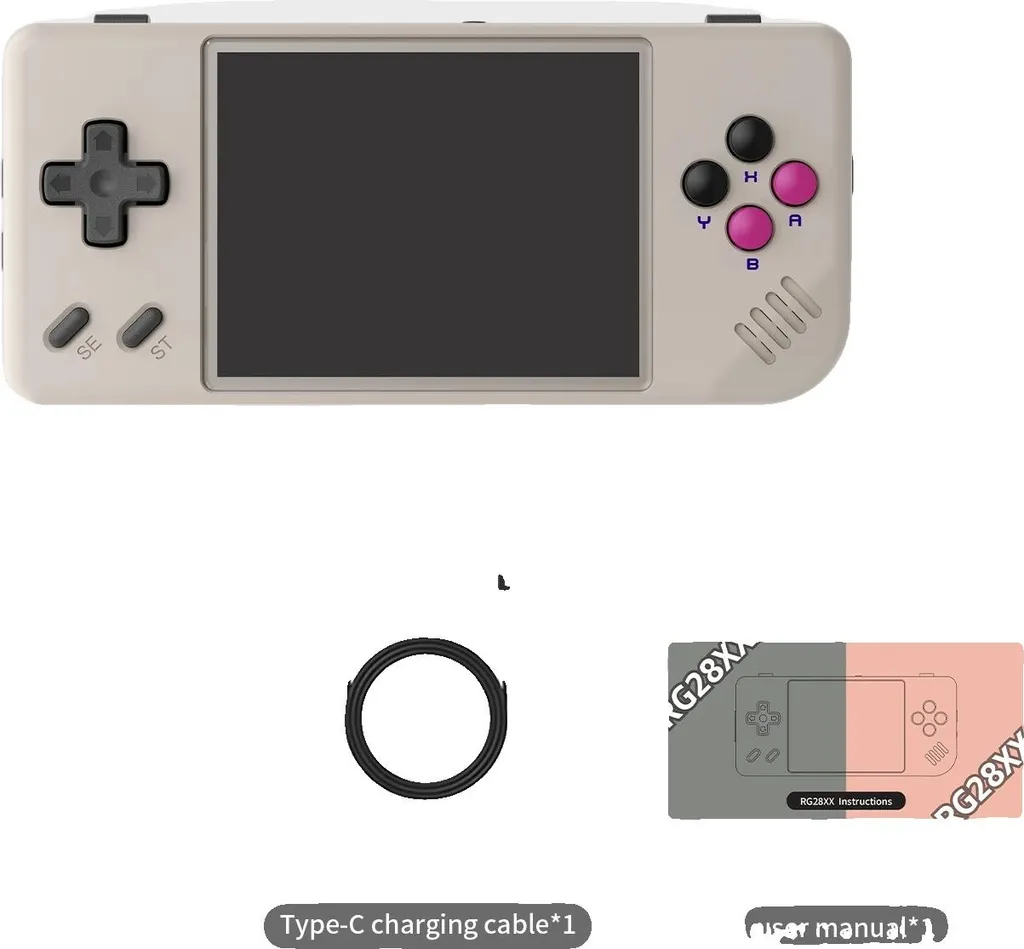 Console portable grise 64 Go : jouez à 5000 jeux rétro sur écran IPS 2,83"