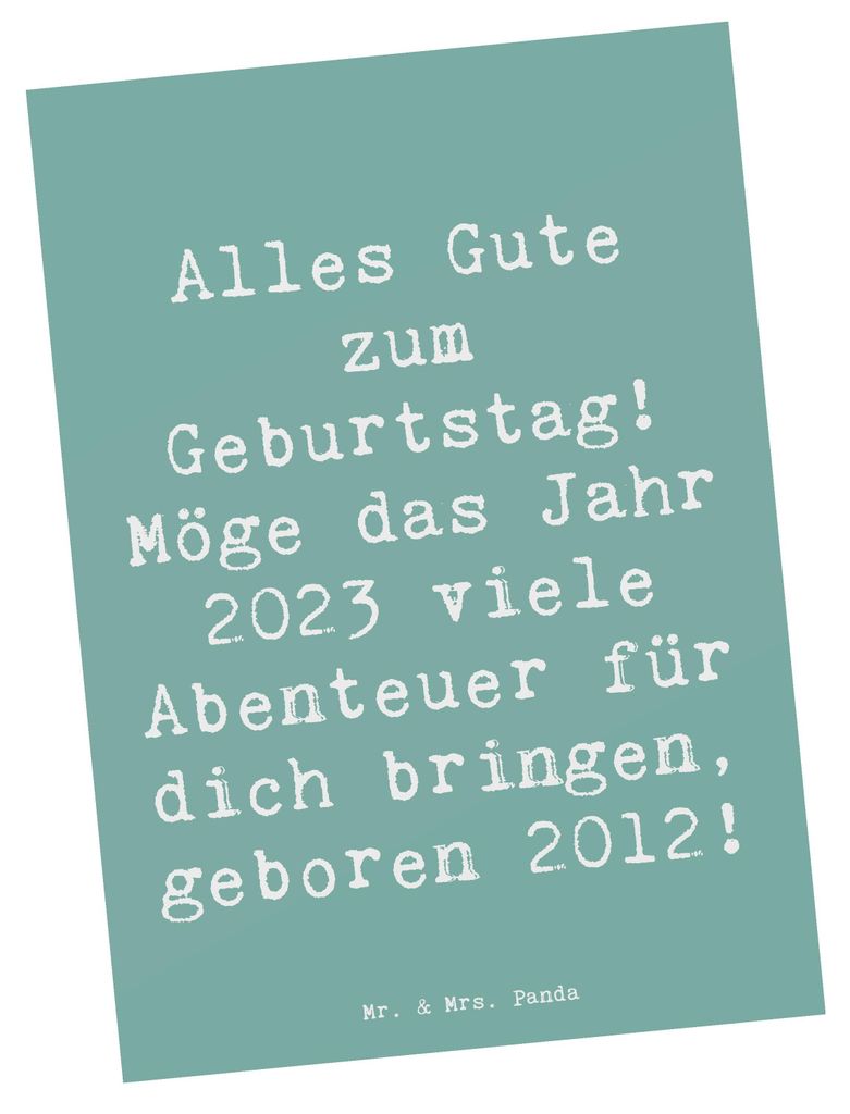 Mr. & Mrs. Panda Ansichtskarte Spruch 2012 Geburtstag - Meeresbrise - Geschenk, Ansichtskarten, Postkarte, Retro, einzelkarte, Geburtstagsgruß, Ge...