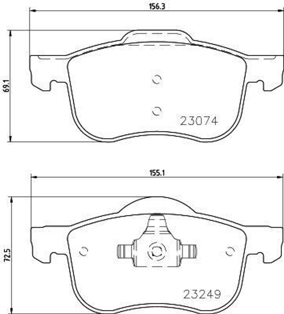 HELLA 8DB 355 006-851 - OE 31262503 Bremsbeläge für S60 I (384), S80 I (184), V70 II (285), XC70 (295)