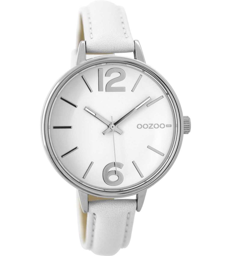 Oozoo Armbanduhr weiß Leder Timepieces Damen Analog- UOC9480A