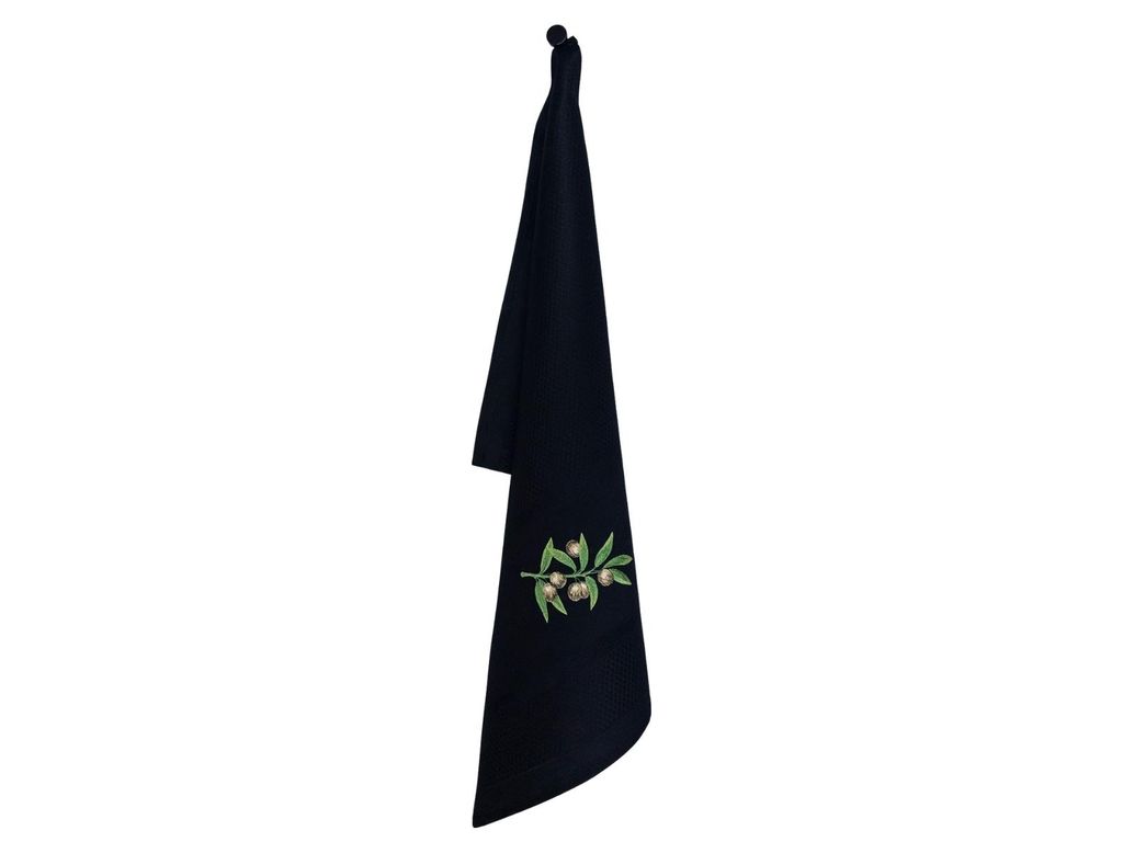 Vista Portuguese Geschirrtuch Olive schwarz 50x70cm Produktbild 