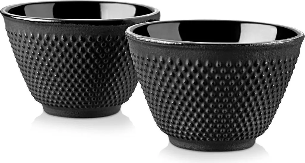 Set di tazze da tè in ghisa Velaze - design giapponese, rivestimento interno in smalto, 120ml, Ø 8cm