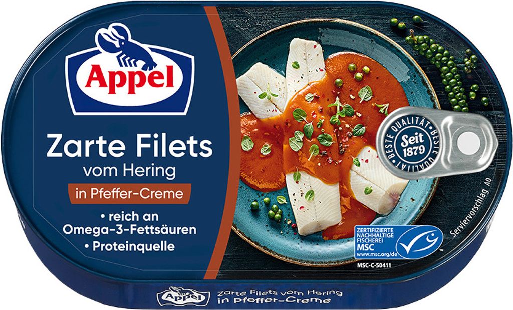 APPEL MSC Heringsfilets in Pfeffer-Creme 200g Produktbild 