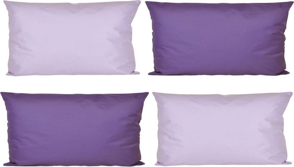 JACK 4x Outdoor Lounge Kissen 30x50cm viele Farben Dekokissen inkl. Füllung Wasserfest Sitzkissen Garten Stuhl, Farbe:2x Flieder - 2x Lila