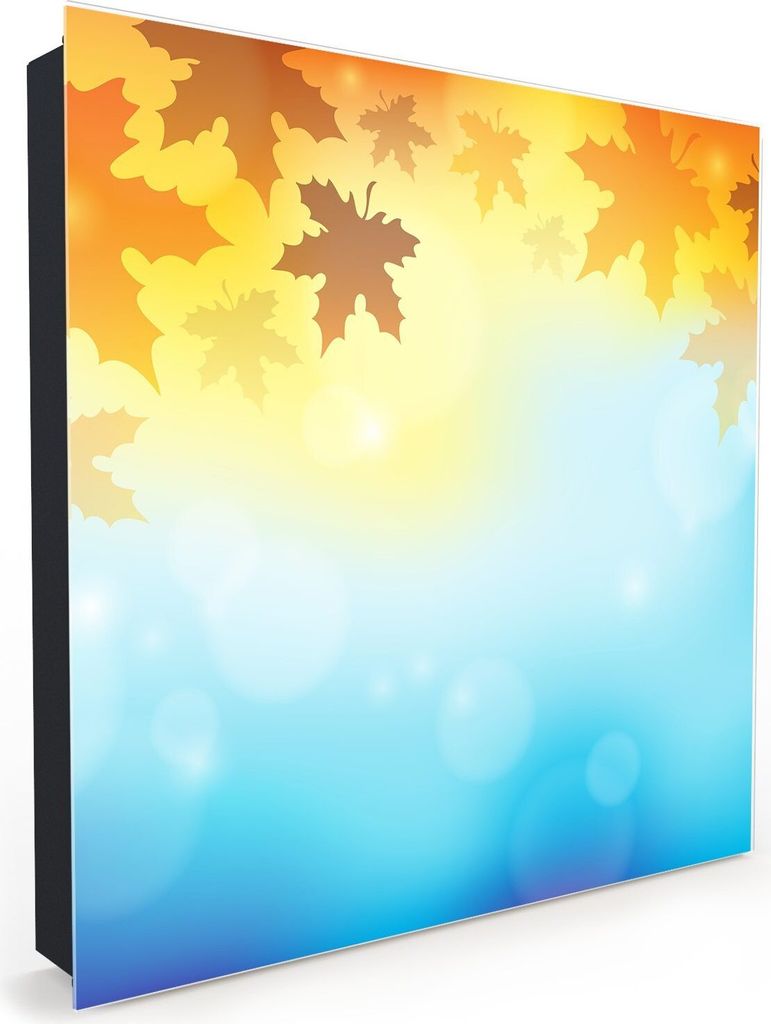 Nachbildung-Schlüsselkasten, Magnetpinnwand und Memoboard mit Glasfront Motiv Illustration von Herbst