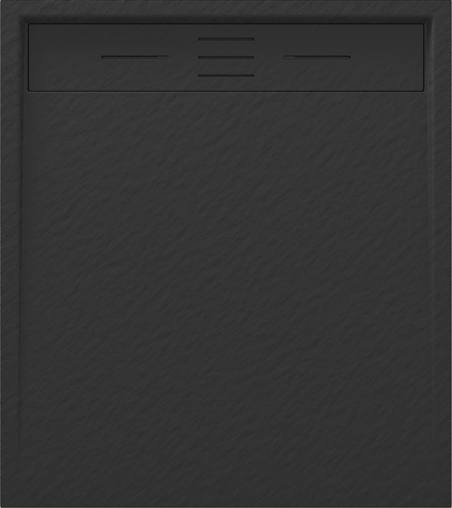 Granitan | Duschwanne VIVA - 90 x 80 cm - Schwarz - Antirutsch-Oberfläche - Elegantes Design