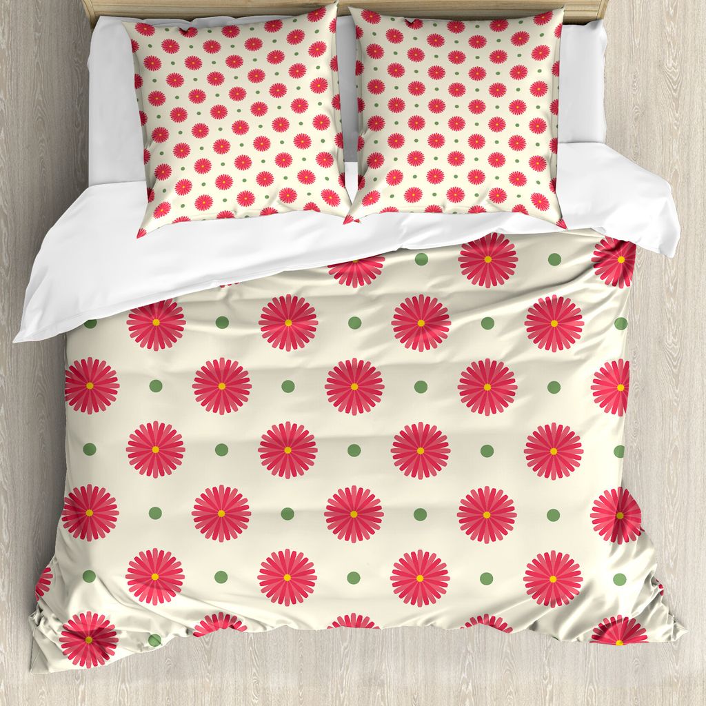 ABAKUHAUS Retro Bettbezug, Frühling Geometrische Mix, Milbensicher Allergiker geeignet mit Kissenbezügen, 200 cm x 200 cm - 80 x 80 cm, Mehrfarbig