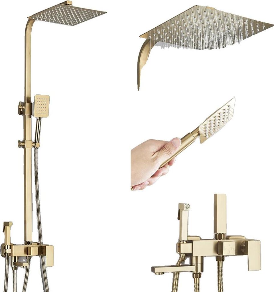 Duschset, Wandmontage, Regenbrause-System, 12 Zoll Produktbild 