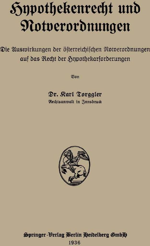 Hypothekenrecht und Notverordnungen