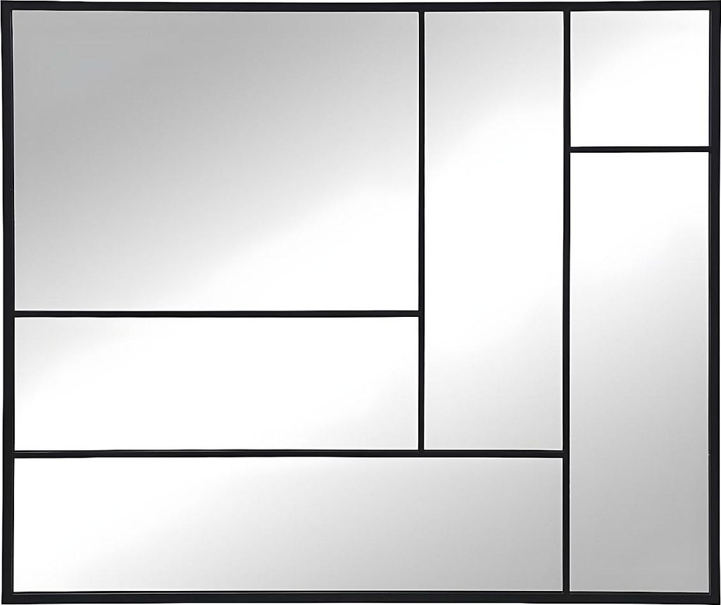 Dekonstruktionsspiegel, Metall - 150 × 130 cm (B × H) - Farbe schwarz MALDONIA