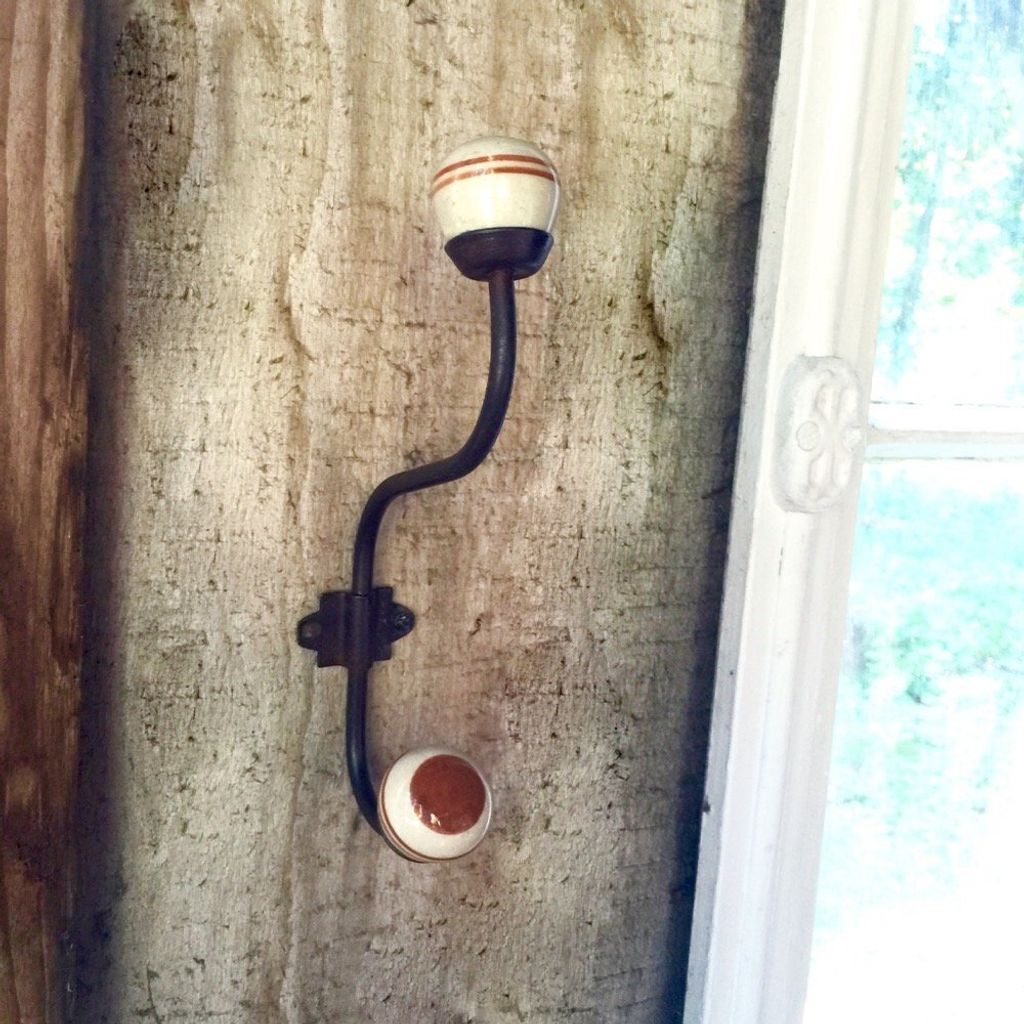 Haken für Kleidung + Handtücher, Kleiderhaken mit Porzellan Kugel für Garderobe