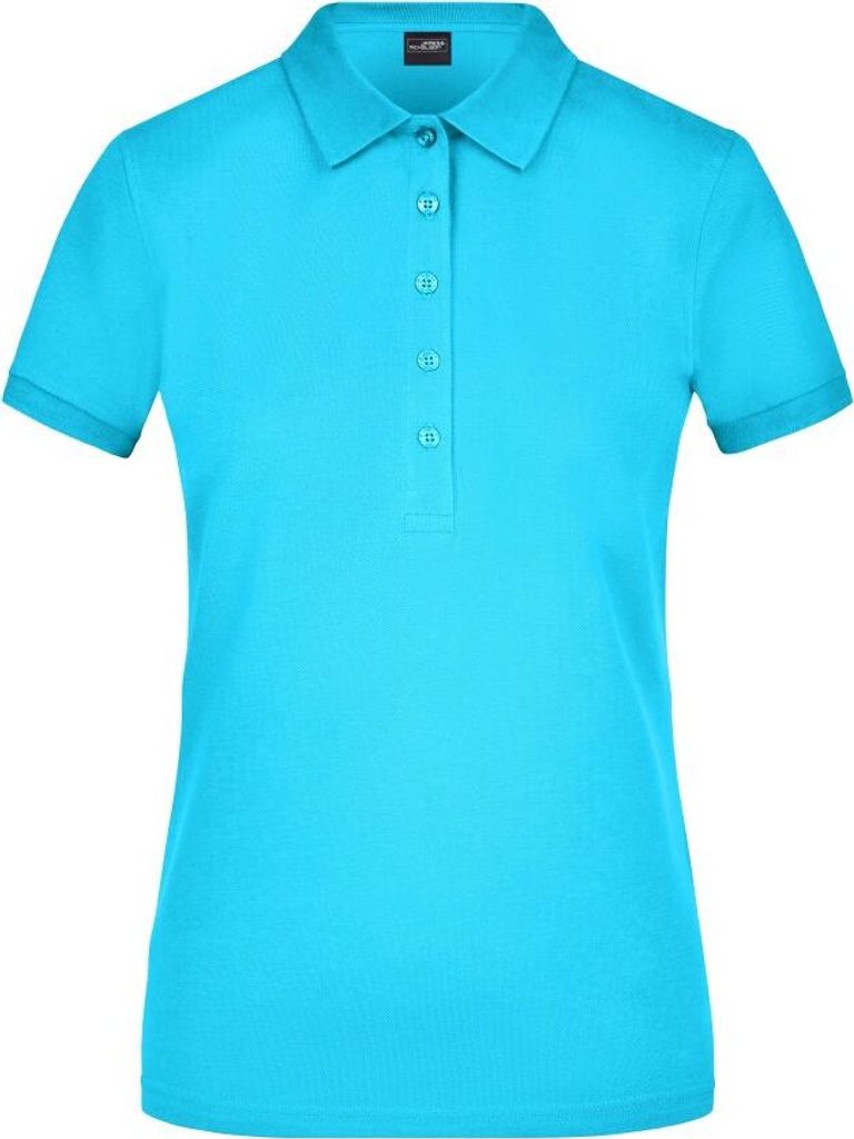 Klassisches Polo in elastischer Piqué-Qualität turquoise, Gr. S