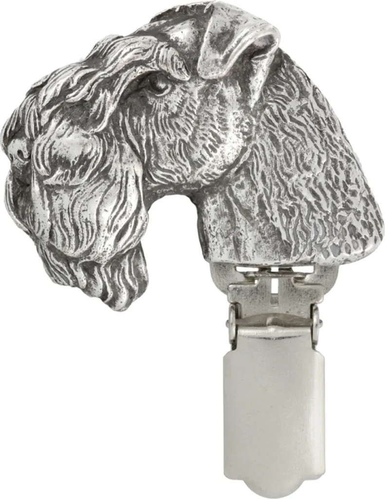 Spilla Clip Numero Gara Kerry Blue Terrier Art-Dog Argento Modern