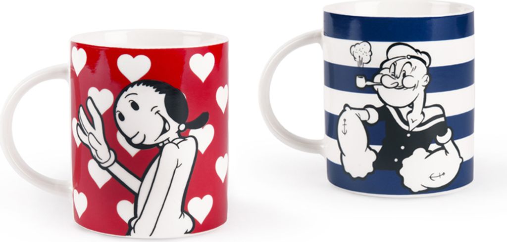 Excelsa Set Von di 2 mug Popeye und Olivia 30 cl Porzellan Bunt