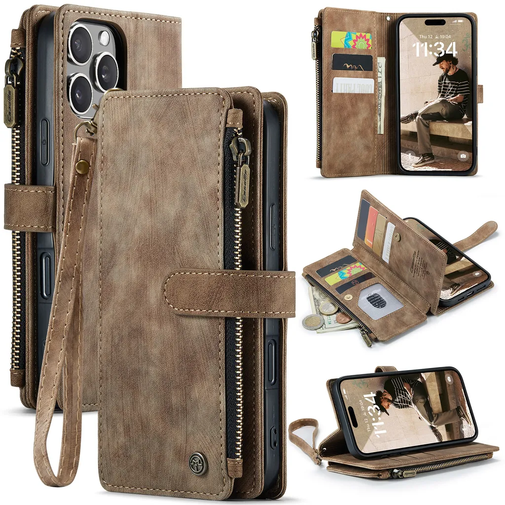 Cover Portafoglio iPhone 16 Pro Max Marrone: Minimal e Funzionale