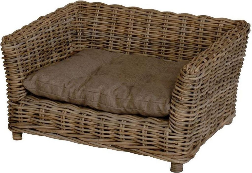 KRINES HOME Hundekorb / Hundebett aus Natur Rattan mit Produktbild 