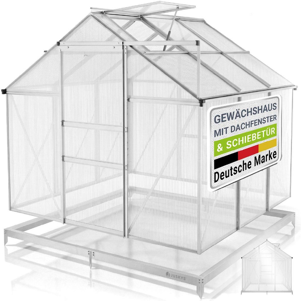 JUSKYS® Gewächshaus 3,6 m², inkl. Fundament, Produktbild 