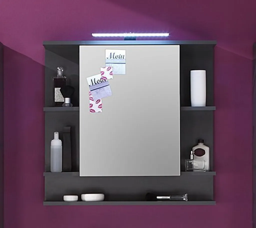Armoire de salle de bains suspendue Tetis Bad coloris gris graphite