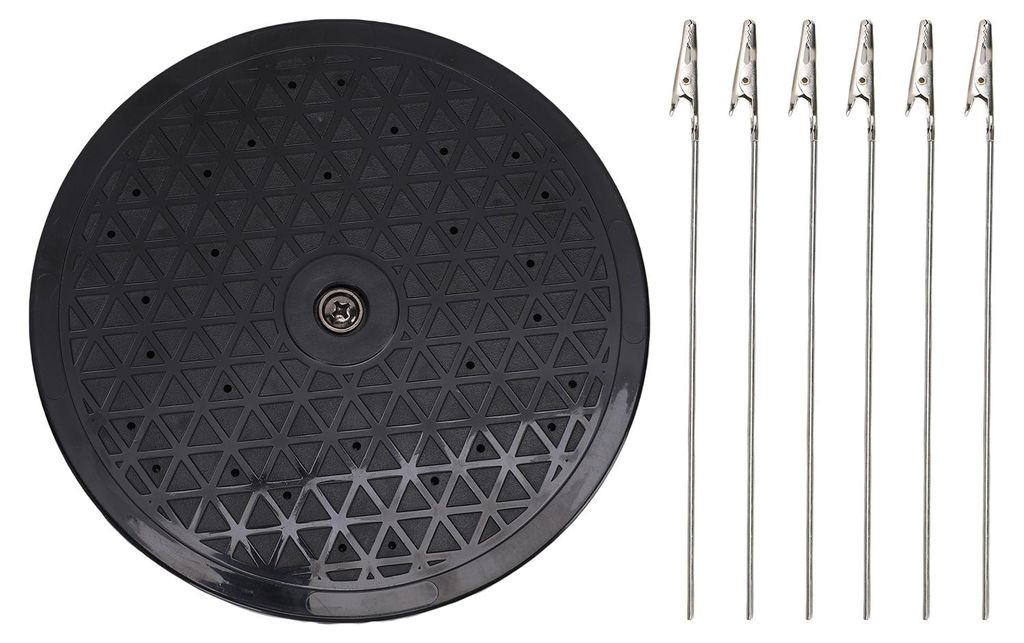 Farbspritz-Drehteller, 7,5 Zoll Durchmesser, 360-Grad-Drehung, Modell-Malständerbasis mit 6 Clip-Sticks zum Modellieren