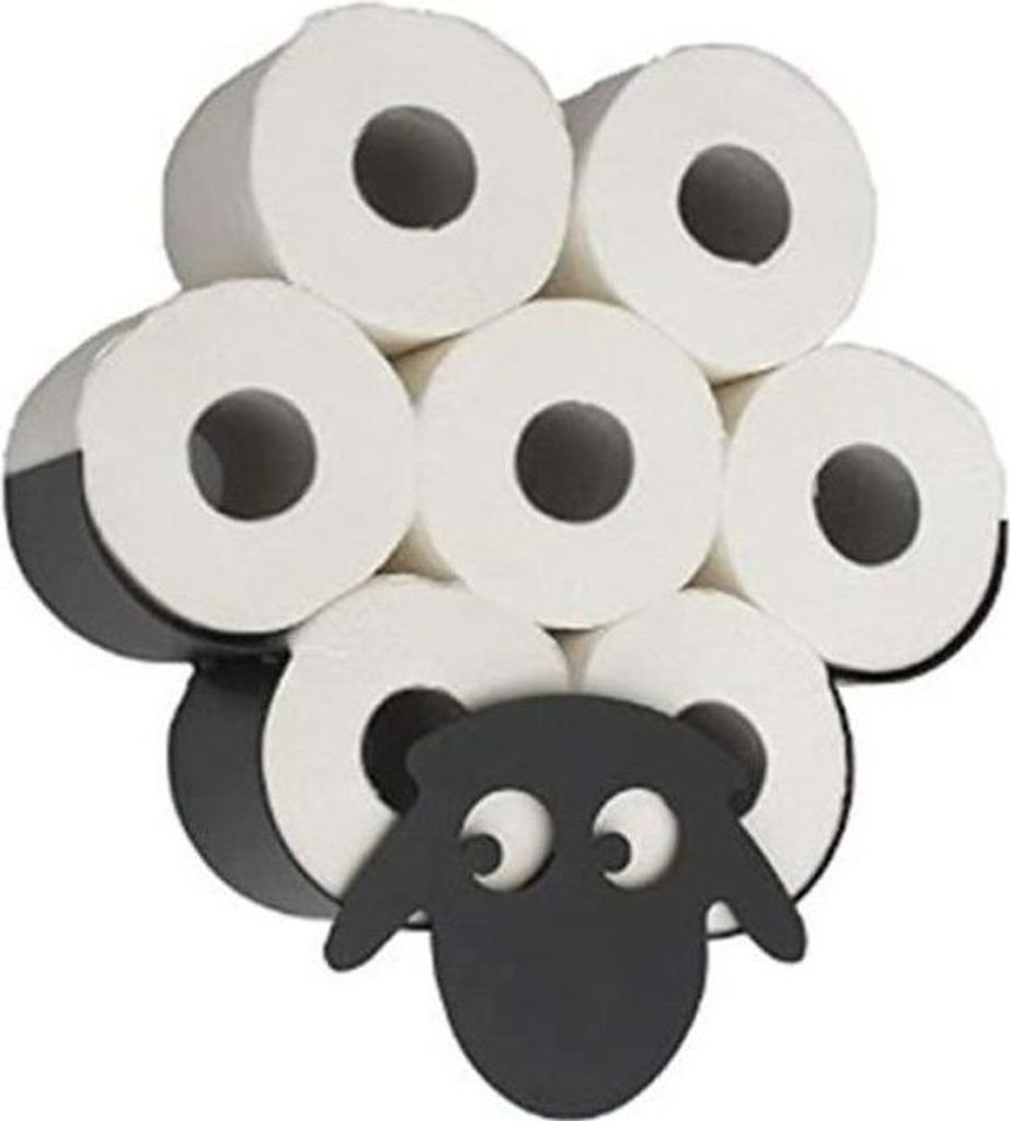 Toilettenpapierhalter – Prumya – Metallschaf – Schwarz – Dekorativ – Platzsparend