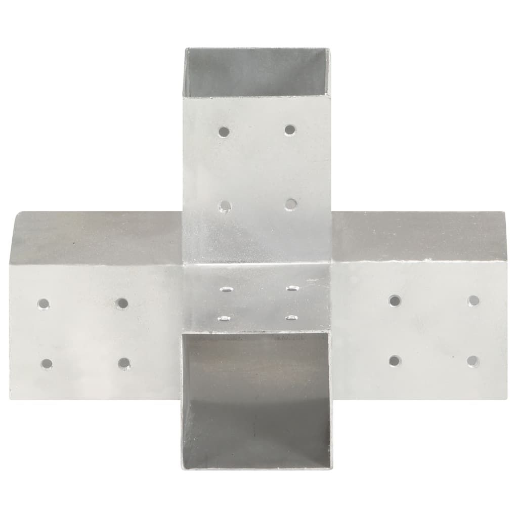 vidaXL Connettore per pali a X Metallo zincato 81 x 81 mm Immagine del prodotto 