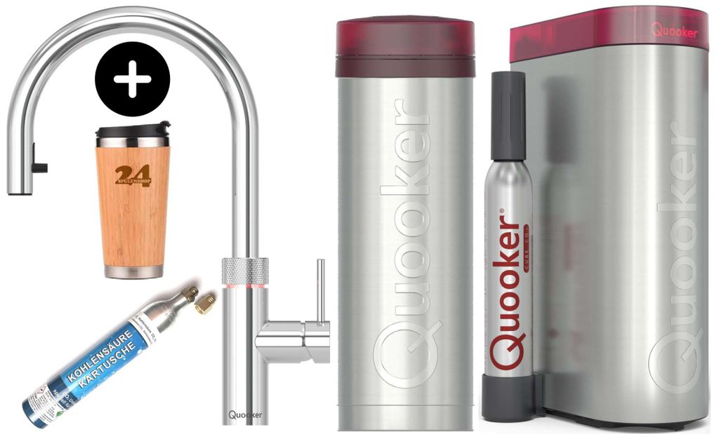 «QUOOKER FLEX con bocca estraibile cromata VAQ PRO3 e CUBE Immagine del prodotto 