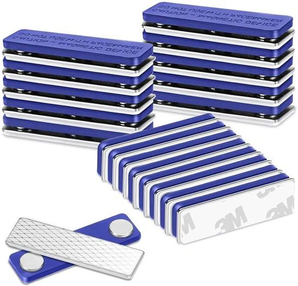 Badge magnétique porte-nom pour textile - Lot de 20 attaches aimantées