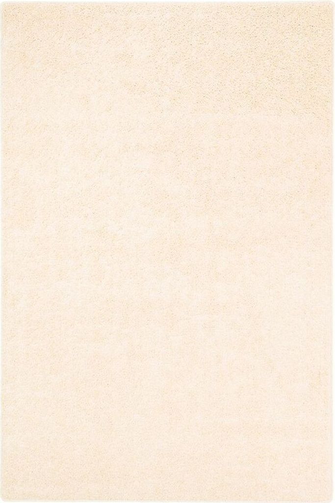 Hochflor Velours Teppich Weich Modern Einfarbig, Größe:160x160 cm, Farbe:Creme