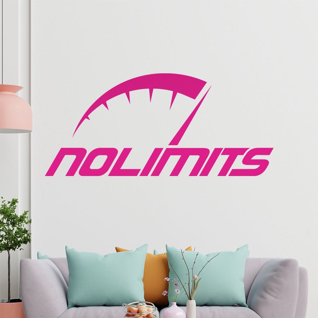 KIWISTAR No Limits - Keine Grenzen Speed Tuning Wandtattoo in 6 Größen - Wandaufkleber Wall Sticker - Dekoration, Küche, Wohnzimmer, Schlafzimme...